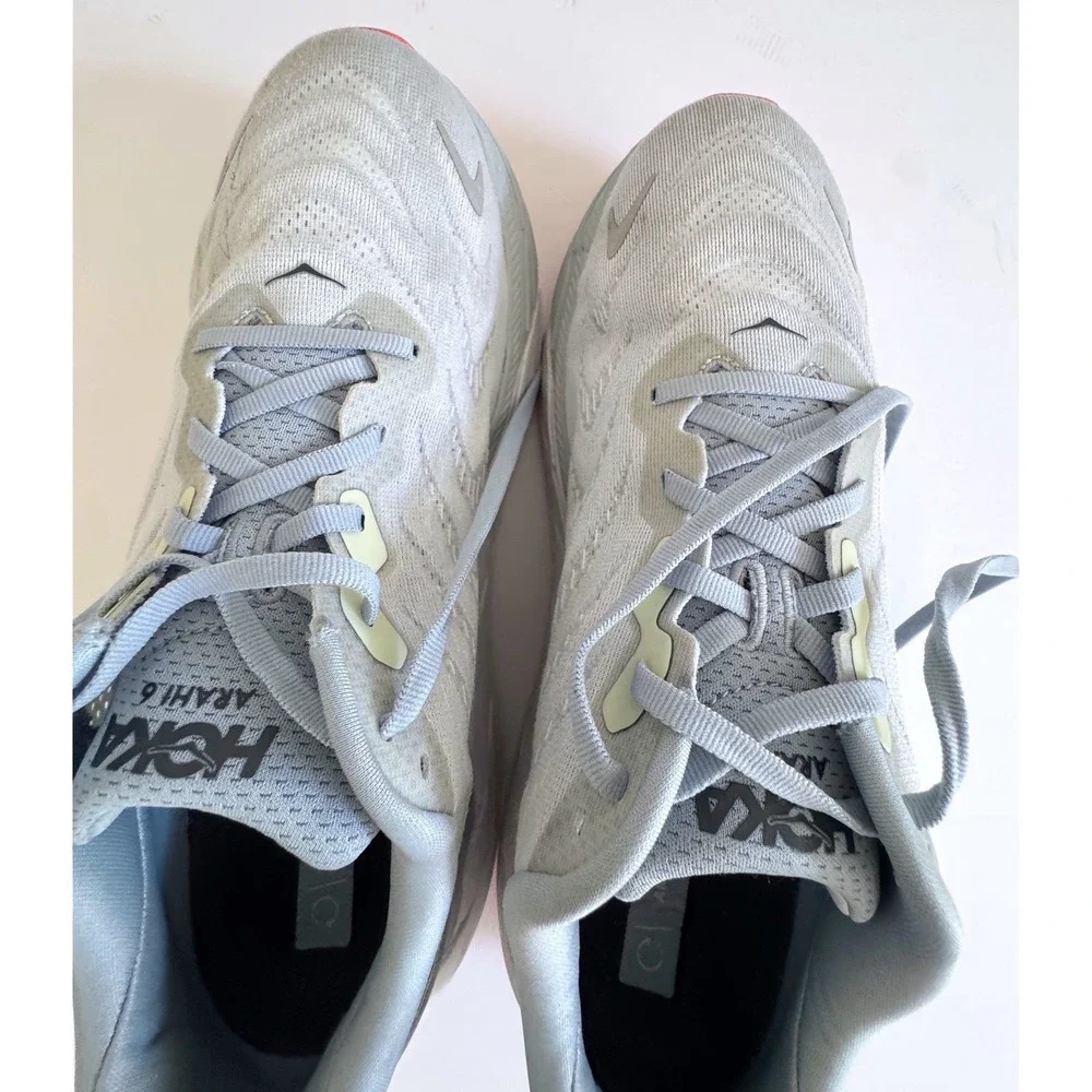 HOKA ONE ONE Arahi 6 Running Shoes Wide Gray/White/Orange Men's Size 12